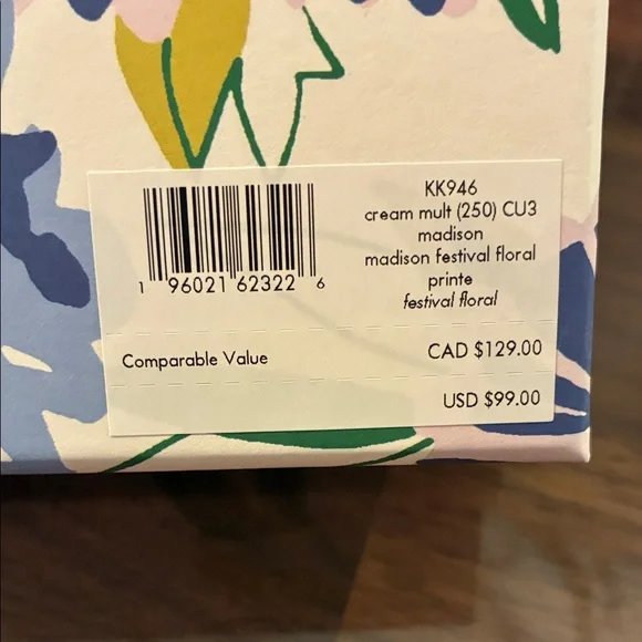 Kate Spade Multicolor Floral Slim Card Holder Wallet New w Gift Box Cream Multi - Picture 8 of 8